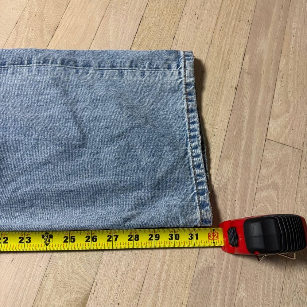 Dynamite High Waist Wide Leg Distressed Denim Jeans Jambe Large 30x32 Blue - Picture 7 of 9
